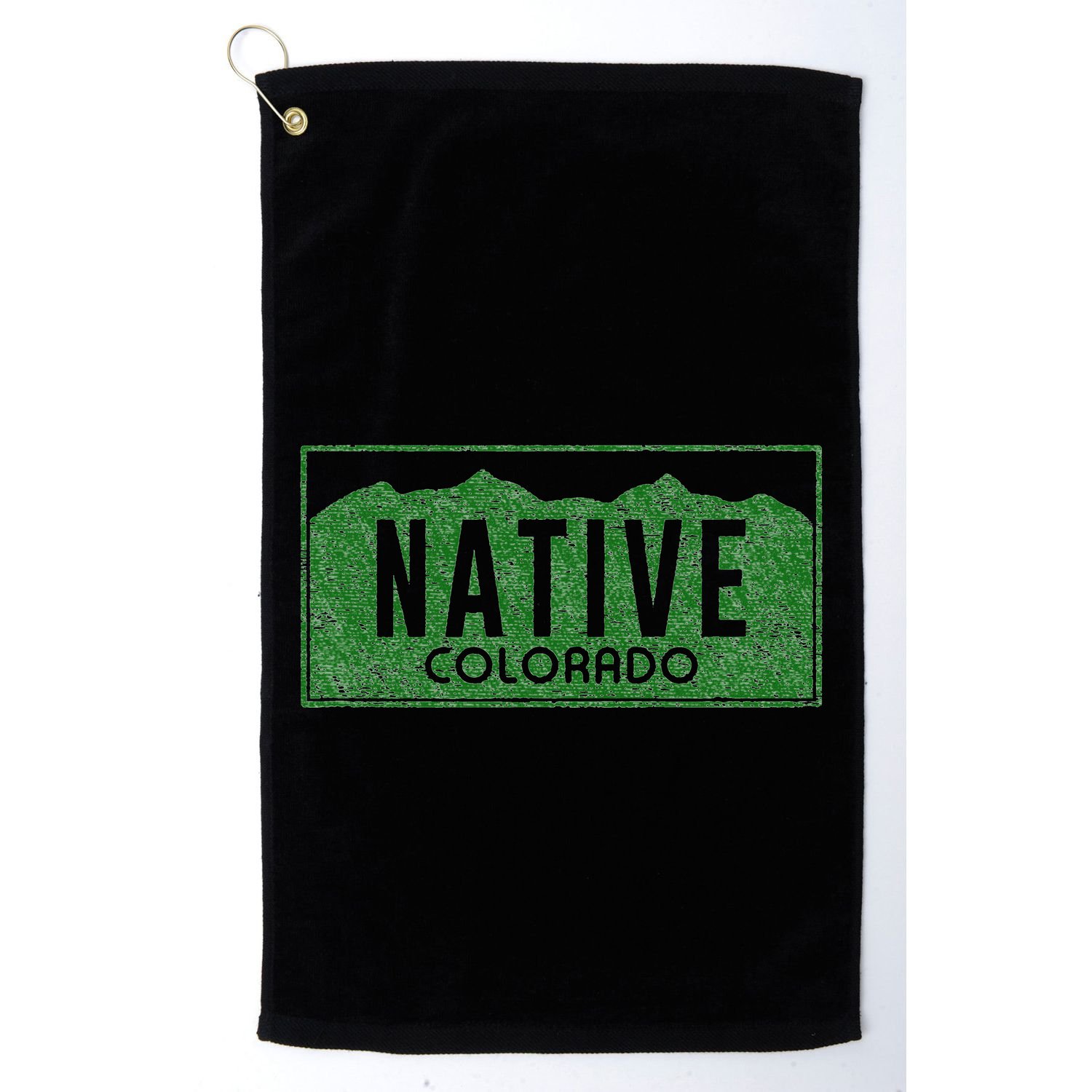 Colorado Native License Plate Distressed Design Colorado Golf Towel