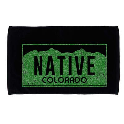 Colorado Native License Plate Distressed Design Colorado Microfiber Hand Towel