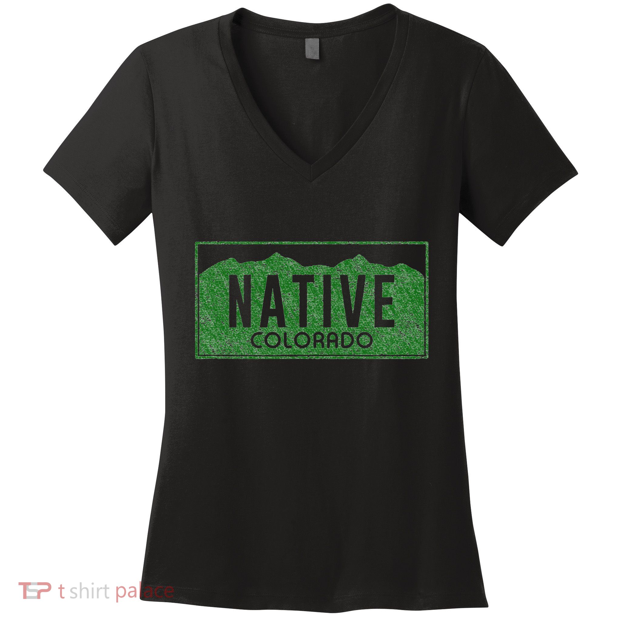 Colorado Native License Plate Distressed Design Colorado Women's V-Neck T-Shirt