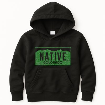 Colorado Native License Plate Distressed Design Colorado Kids Hoodie