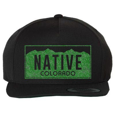 Colorado Native License Plate Distressed Design Colorado Wool Snapback Cap