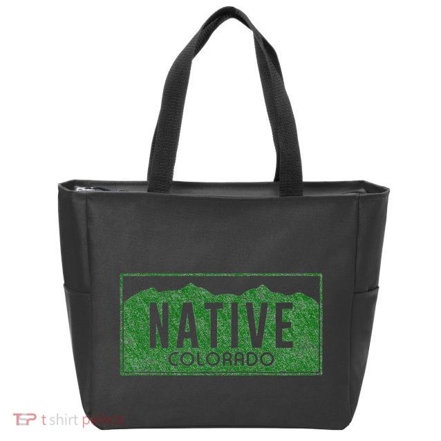 Colorado Native License Plate Distressed Design Colorado Zip Tote Bag
