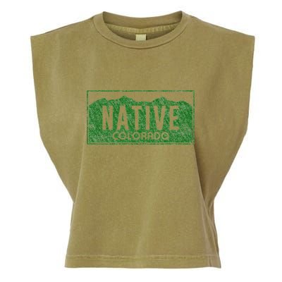 Colorado Native License Plate Distressed Design Colorado Garment-Dyed Women's Muscle Tee