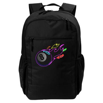 Colorful Neon Lights Eight Ball Billiards Pool Mm Backpack