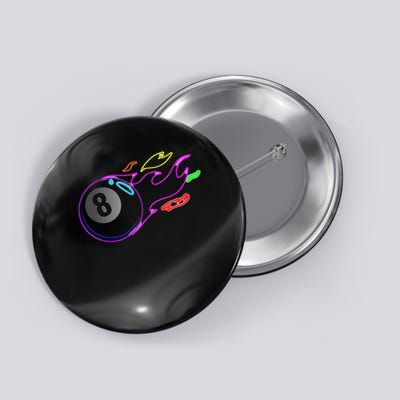 Colorful Neon Lights Eight Ball Billiards Pool Mm Button