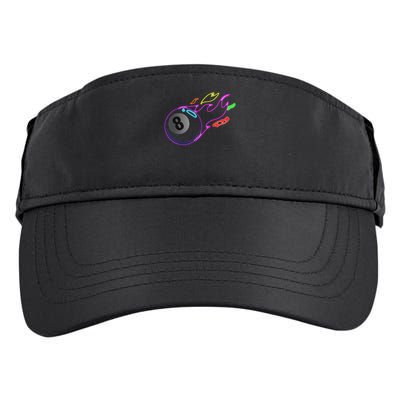 Colorful Neon Lights Eight Ball Billiards Pool Mm Adult Drive Performance Visor