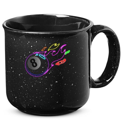 Colorful Neon Lights Eight Ball Billiards Pool Mm 15oz Campfire Ceramic Mug