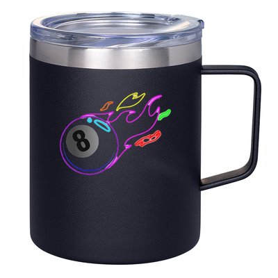 Colorful Neon Lights Eight Ball Billiards Pool Mm 12oz Stainless Steel Coffee Mug