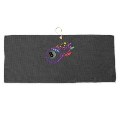 Colorful Neon Lights Eight Ball Billiards Pool Mm Large Microfiber Waffle Golf Towel