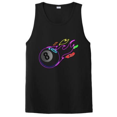 Colorful Neon Lights Eight Ball Billiards Pool Mm PosiCharge Competitor Tank