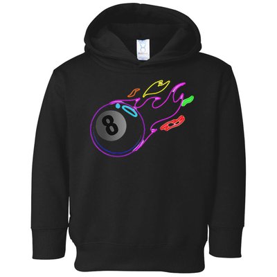 Colorful Neon Lights Eight Ball Billiards Pool Mm Toddler Hoodie