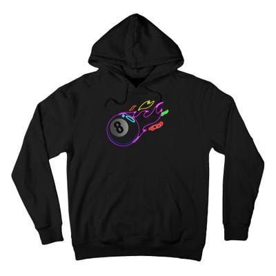 Colorful Neon Lights Eight Ball Billiards Pool Mm Tall Hoodie