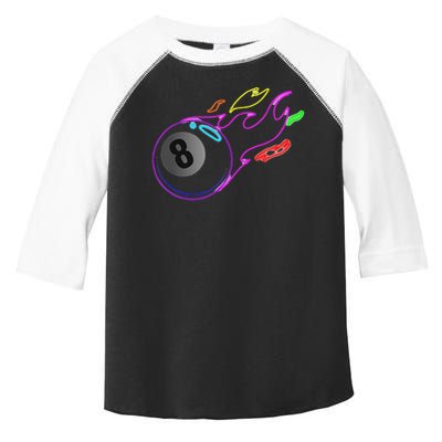 Colorful Neon Lights Eight Ball Billiards Pool Mm Toddler Fine Jersey T-Shirt