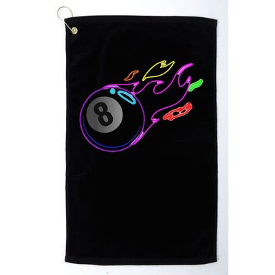 Colorful Neon Lights Eight Ball Billiards Pool Mm Golf Towel