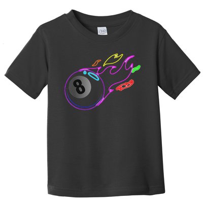 Colorful Neon Lights Eight Ball Billiards Pool Mm Toddler T-Shirt