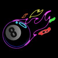 Colorful Neon Lights Eight Ball Billiards Pool Mm Kids T-Shirt