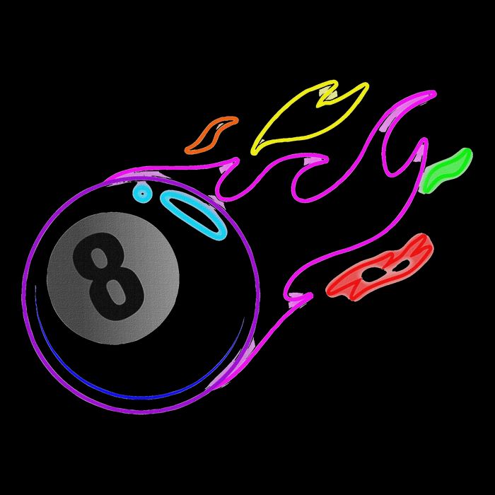 Colorful Neon Lights Eight Ball Billiards Pool Mm Kids T-Shirt