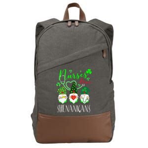 Cute Nurses Love Shenanigans Funny Gnomes Nurse St Patricks Day Cotton Canvas Backpack