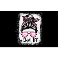 CNA Nurse Life Bleached Pink Leopard Messy Bun Bumper Sticker