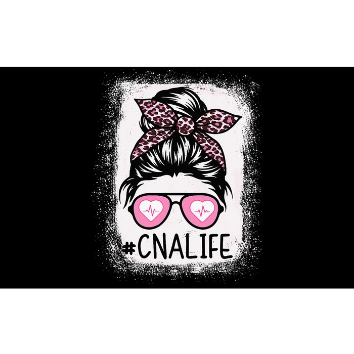 CNA Nurse Life Bleached Pink Leopard Messy Bun Bumper Sticker