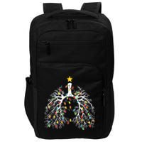 Christmas Nurse Lung Xmas Lights Funny Pulmonologist Xmas Impact Tech Backpack