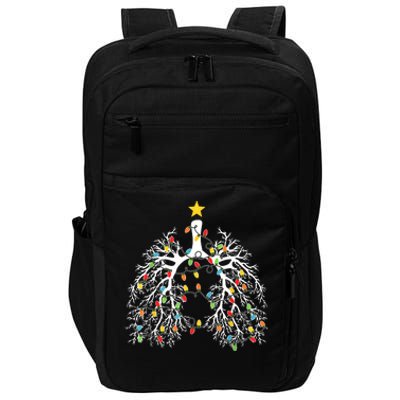 Christmas Nurse Lung Xmas Lights Funny Pulmonologist Xmas Impact Tech Backpack