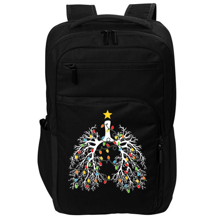 Christmas Nurse Lung Xmas Lights Funny Pulmonologist Xmas Impact Tech Backpack