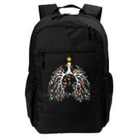 Christmas Nurse Lung Xmas Lights Funny Pulmonologist Xmas Daily Commute Backpack