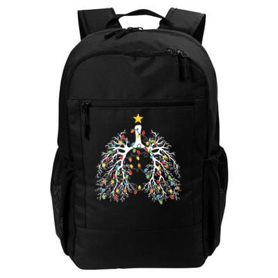 Christmas Nurse Lung Xmas Lights Funny Pulmonologist Xmas Daily Commute Backpack