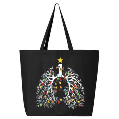 Christmas Nurse Lung Xmas Lights Funny Pulmonologist Xmas 25L Jumbo Tote