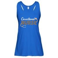 Correctional Nurse Leopard Print Stethoscope Heart Nursing Gift Ladies Essential Flowy Tank