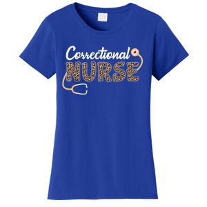 Correctional Nurse Leopard Print Stethoscope Heart Nursing Gift Women's T-Shirt