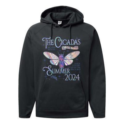 Cicada Nature Lover The Cicadas Reunion Summer 2024 Performance Fleece Hoodie