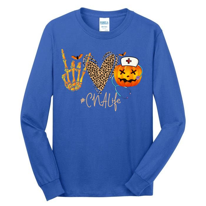 Cna Nurse Life Pumpkin Leopard Spooky Halloween Classic Gift Tall Long Sleeve T-Shirt