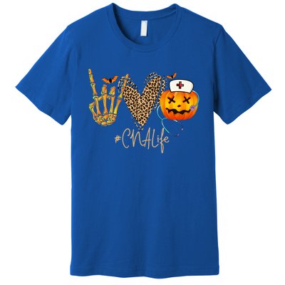 Cna Nurse Life Pumpkin Leopard Spooky Halloween Classic Gift Premium T-Shirt