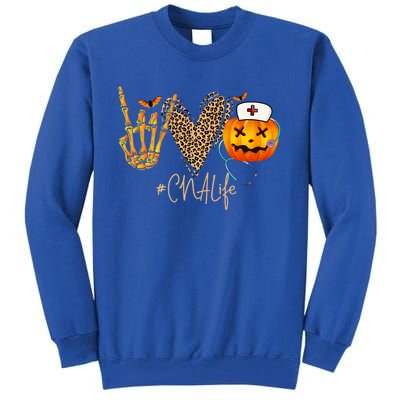 Cna Nurse Life Pumpkin Leopard Spooky Halloween Classic Gift Tall Sweatshirt