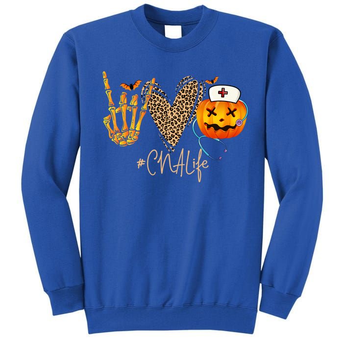 Cna Nurse Life Pumpkin Leopard Spooky Halloween Classic Gift Tall Sweatshirt