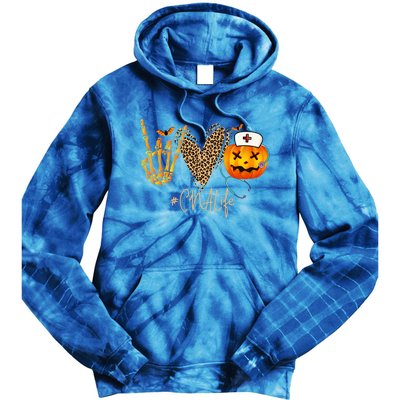 Cna Nurse Life Pumpkin Leopard Spooky Halloween Classic Gift Tie Dye Hoodie