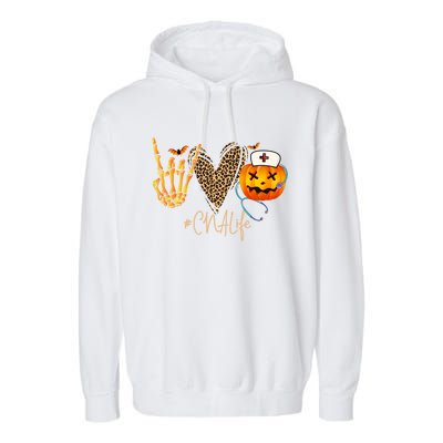 Cna Nurse Life Pumpkin Leopard Spooky Halloween Classic Gift Garment-Dyed Fleece Hoodie