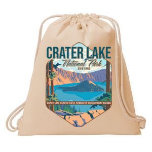 Camper Nature Lover Camping Hiking Crater Lake National Park Drawstring Bag