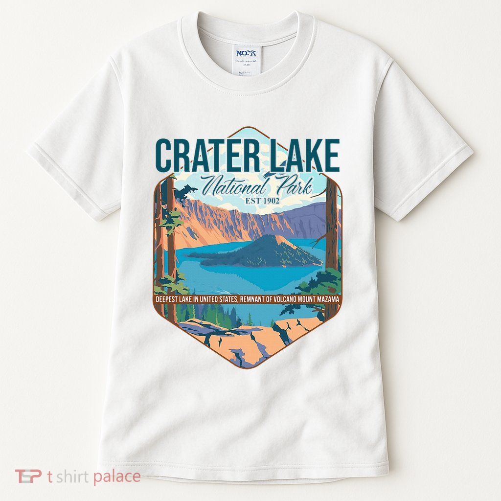 Camper Nature Lover Camping Hiking Crater Lake National Park Tall T-Shirt