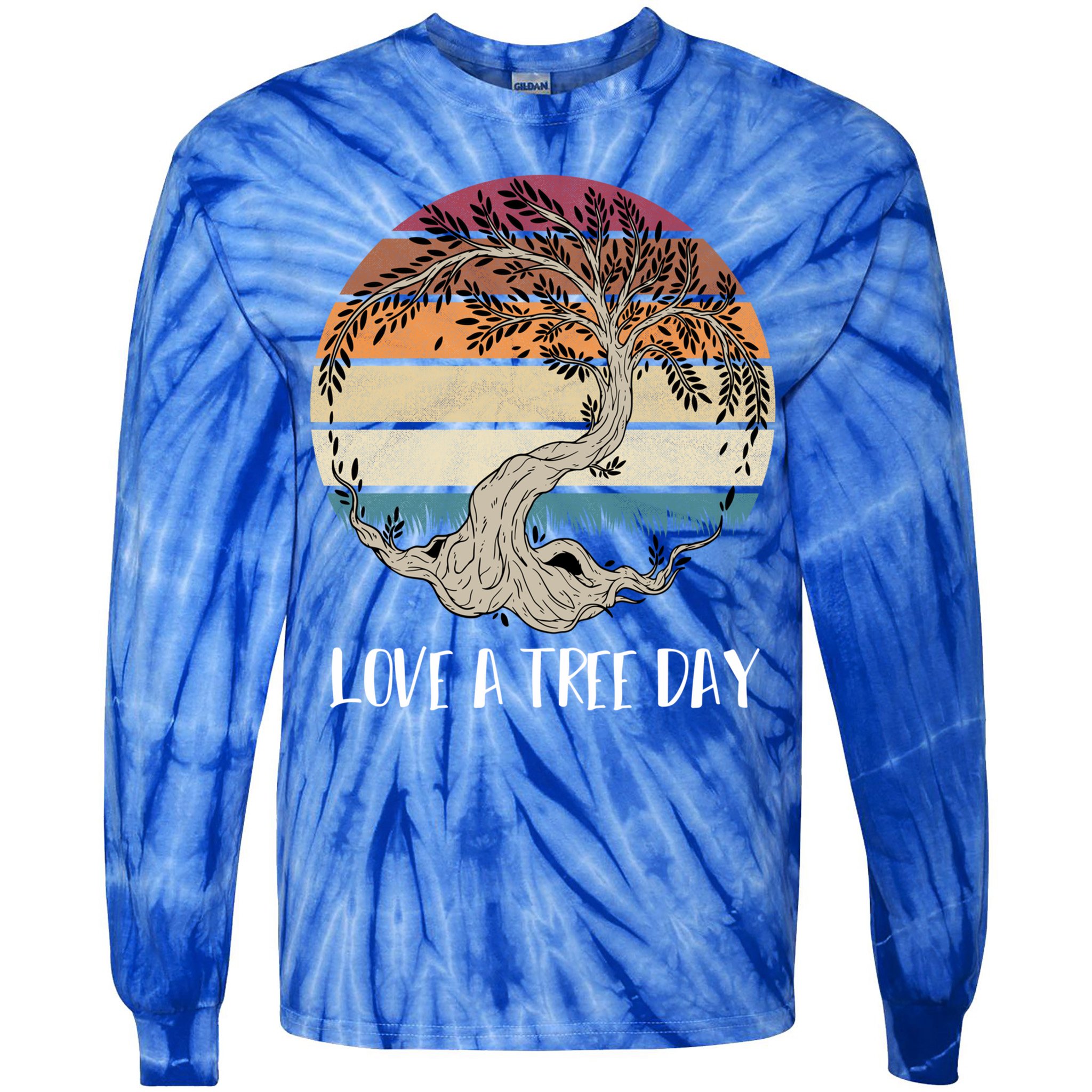 Celebrate National Love A Tree Day May 16 Great Gift Tie-Dye Long Sleeve Shirt