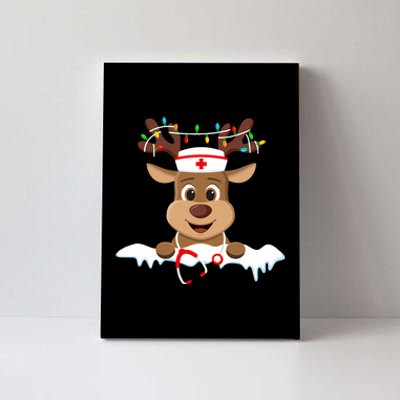 Christmas Nurse Love Nicu Rn Er Santa Reindeer Nurse Hat Elf Canvas