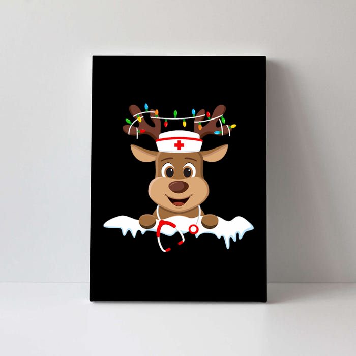 Christmas Nurse Love Nicu Rn Er Santa Reindeer Nurse Hat Elf Canvas