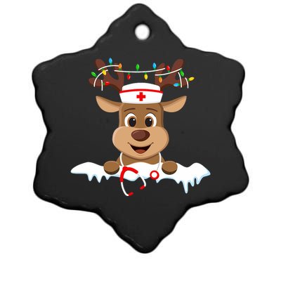 Christmas Nurse Love Nicu Rn Er Santa Reindeer Nurse Hat Elf Ceramic Star Ornament