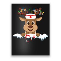 Christmas Nurse Love Nicu Rn Er Santa Reindeer Nurse Hat Elf Poster