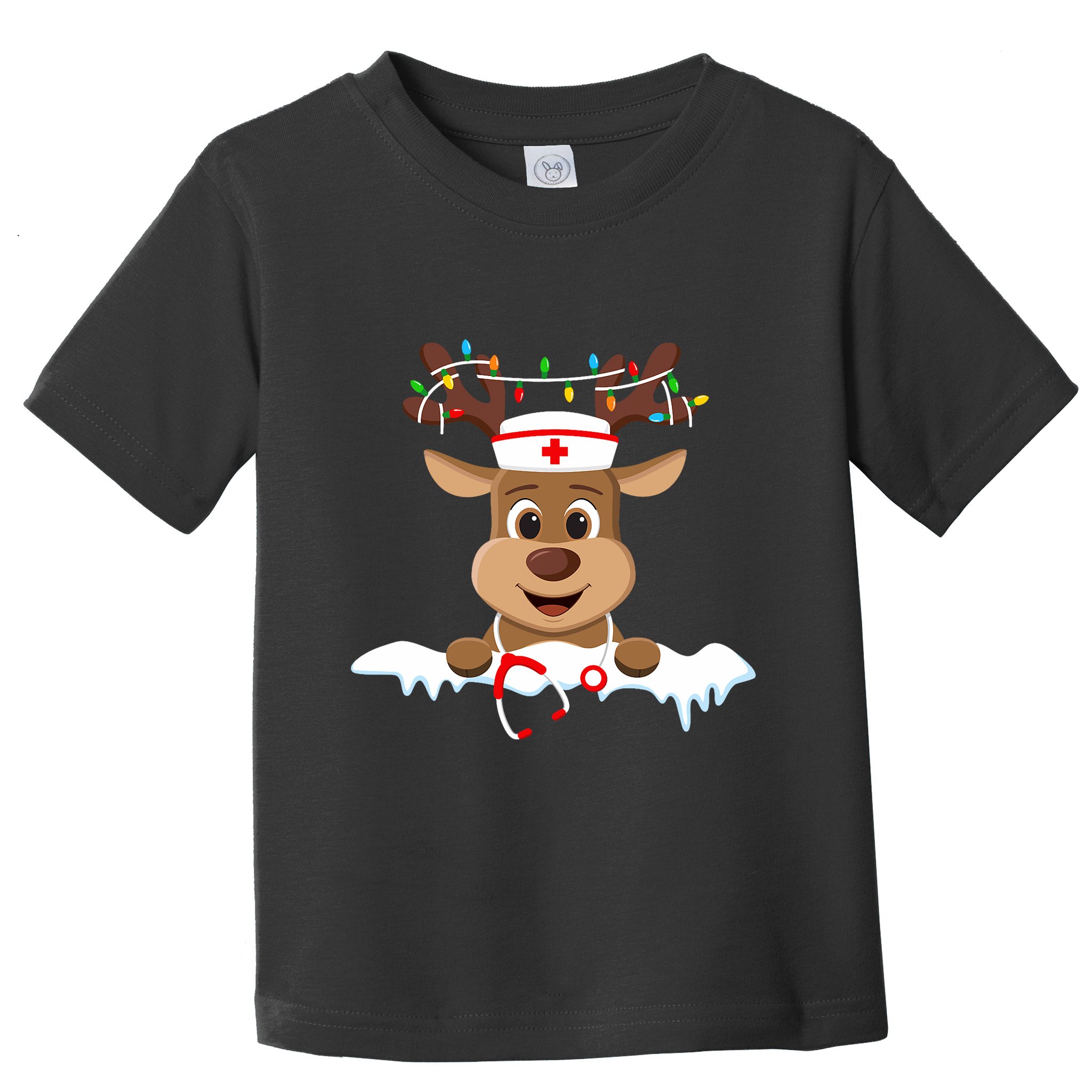 Christmas Nurse Love Nicu Rn Er Santa Reindeer Nurse Hat Elf Toddler T-Shirt