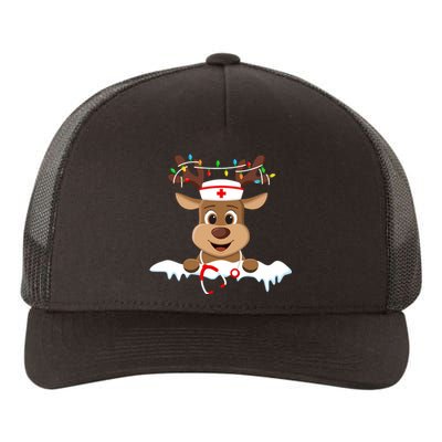 Christmas Nurse Love Nicu Rn Er Santa Reindeer Nurse Hat Elf Yupoong Adult 5-Panel Trucker Hat