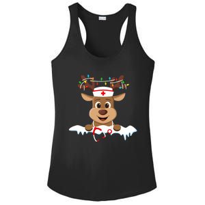 Christmas Nurse Love Nicu Rn Er Santa Reindeer Nurse Hat Elf Ladies PosiCharge Competitor Racerback Tank