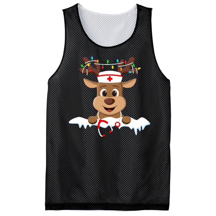 Christmas Nurse Love Nicu Rn Er Santa Reindeer Nurse Hat Elf Mesh Reversible Basketball Jersey Tank